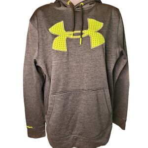 Under Armour Mens Sweatshirt/Hoodie Gray/Yellow Sz M